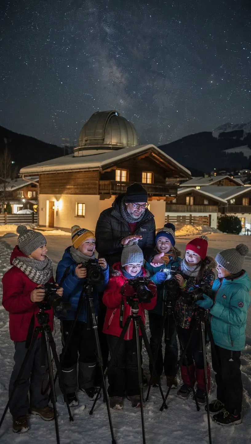 Ein beeindruckendes Bild von einer astrophotografischen Aufnahme des Orionnebels, aufgenommen während eines Kurses.