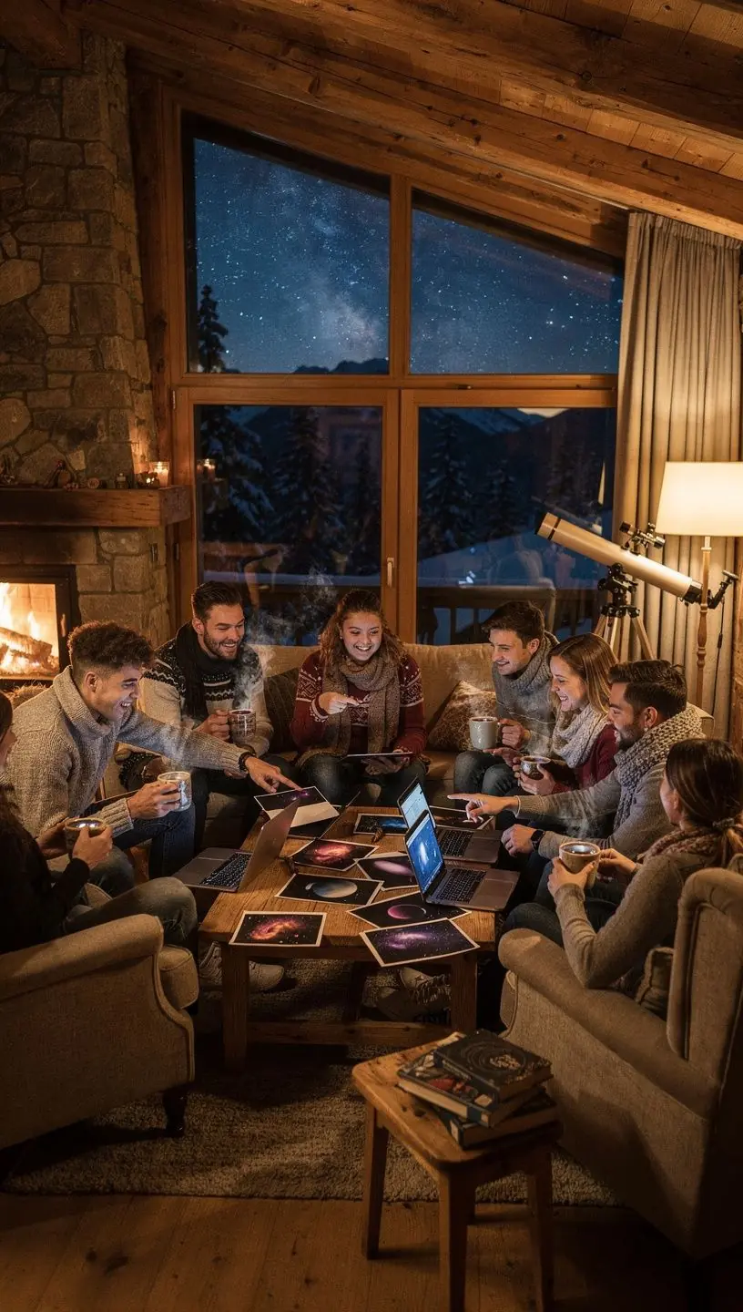 Ein Teleskop, das auf den Mond gerichtet ist, um Details der Mondoberfläche zu zeigen.