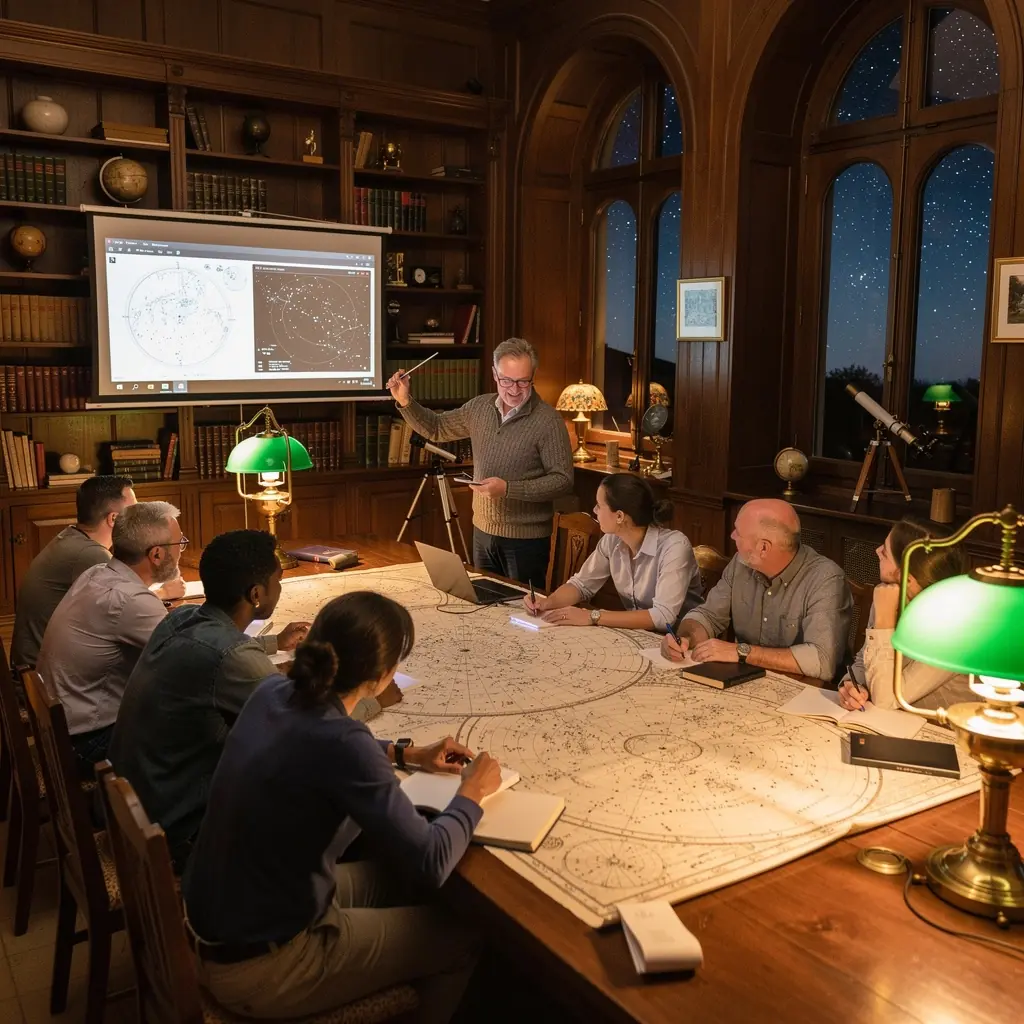 Eine Nahaufnahme von Sternenbildern, die mit einer Kamera während einer Astrofotografie-Session aufgenommen wurden.