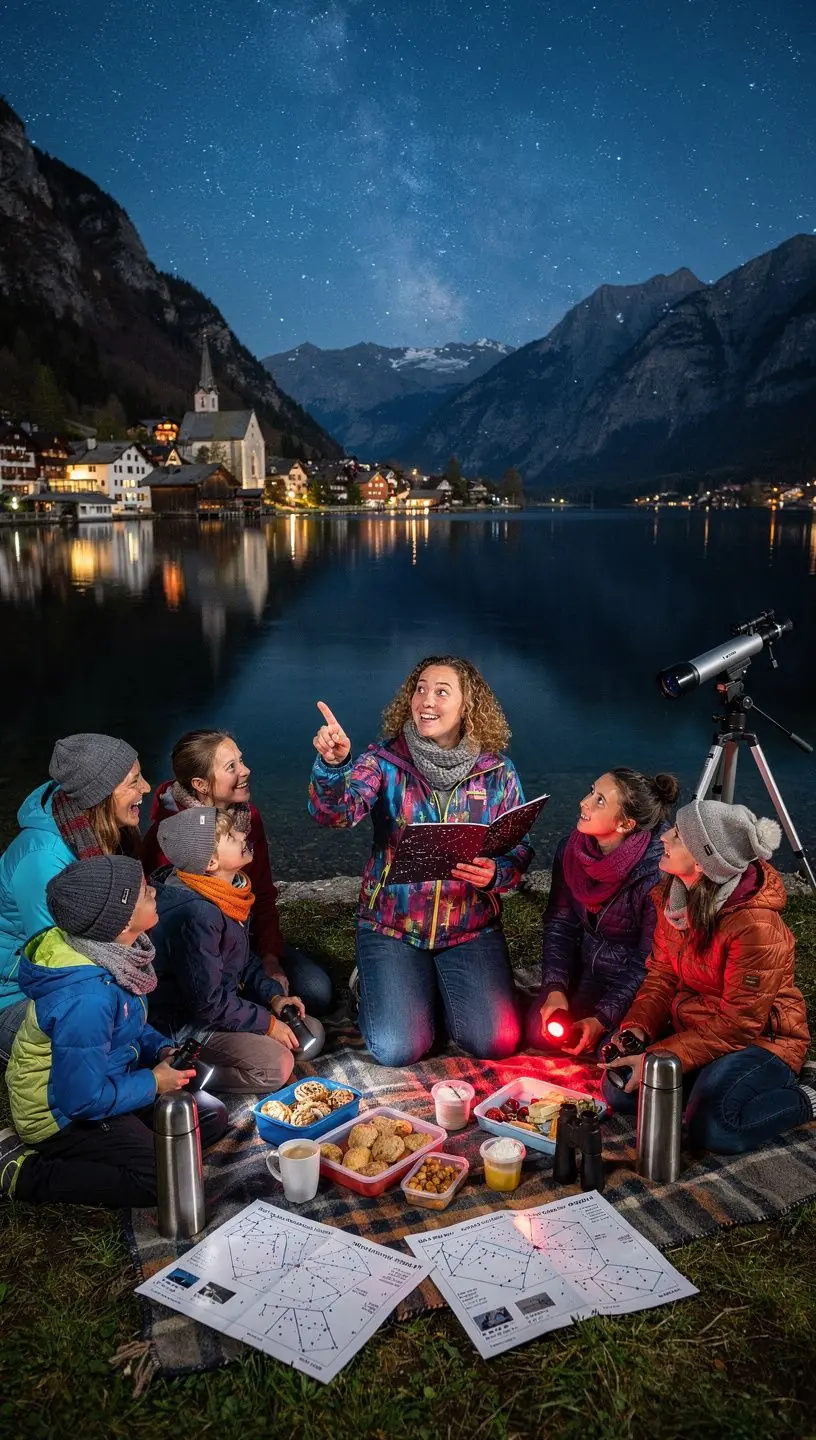 Ein Teleskop, das auf den Mond gerichtet ist, um Details der Mondoberfläche zu zeigen.